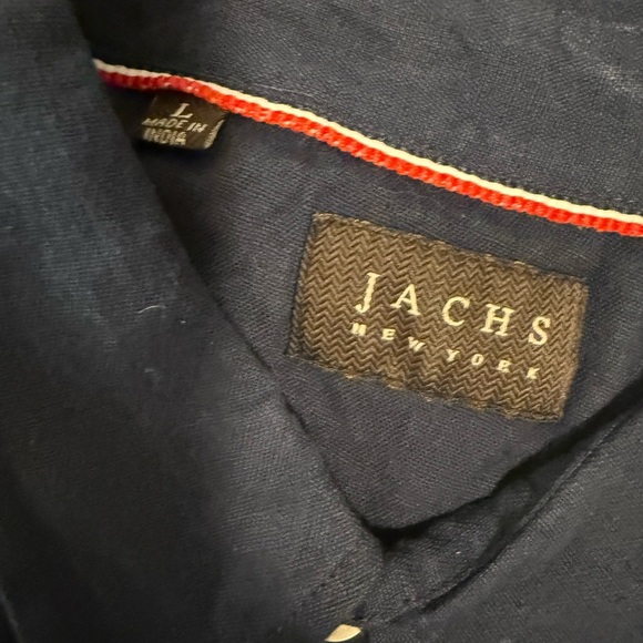 Jachs Blue Casual Button Down Shirt Short Sleeve - Picture 3 of 5